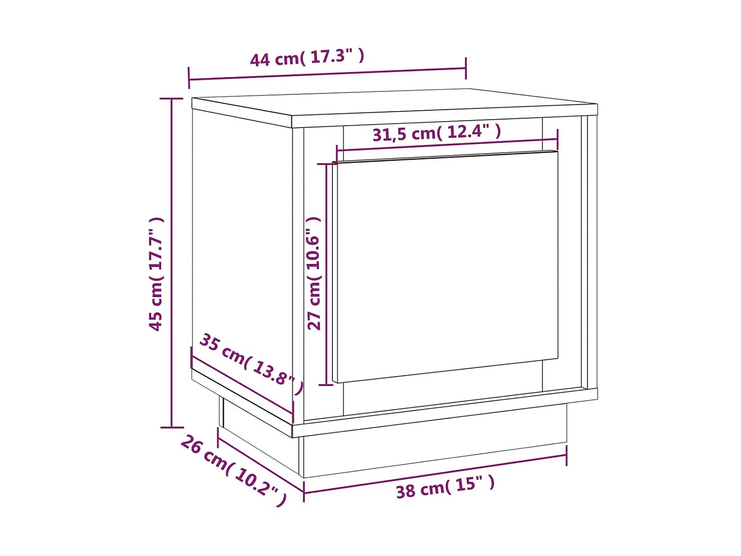 Table de chevet chêne sonoma 44x35x45 cm bois d'ingénierie
