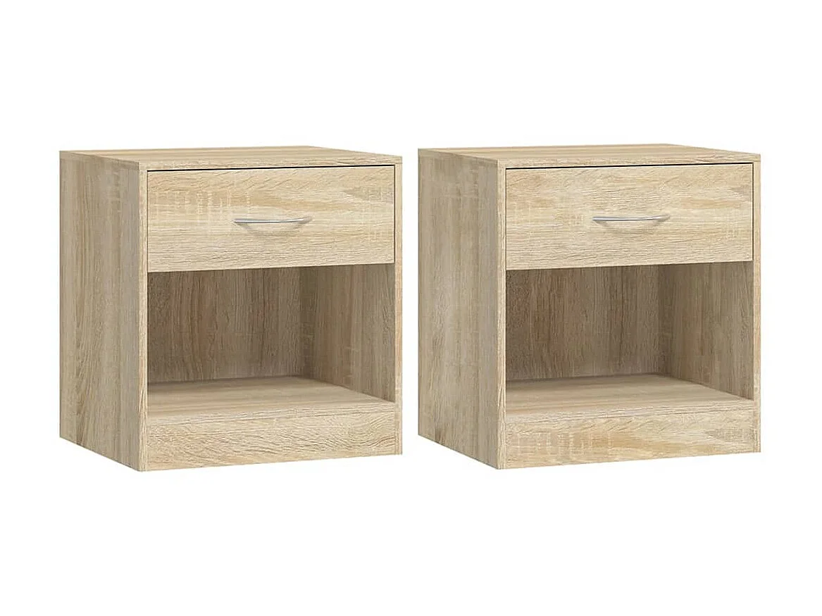 Table de chevet 2 pcs avec tiroir Couleur de chêne