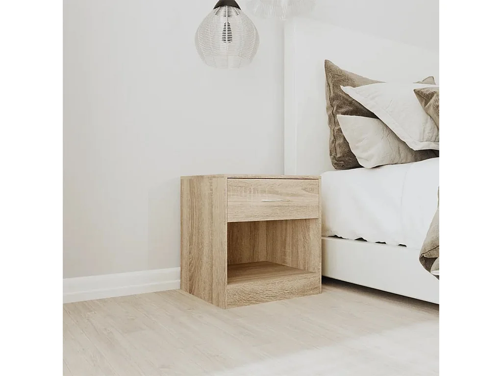 Table de chevet 2 pcs avec tiroir Couleur de chêne