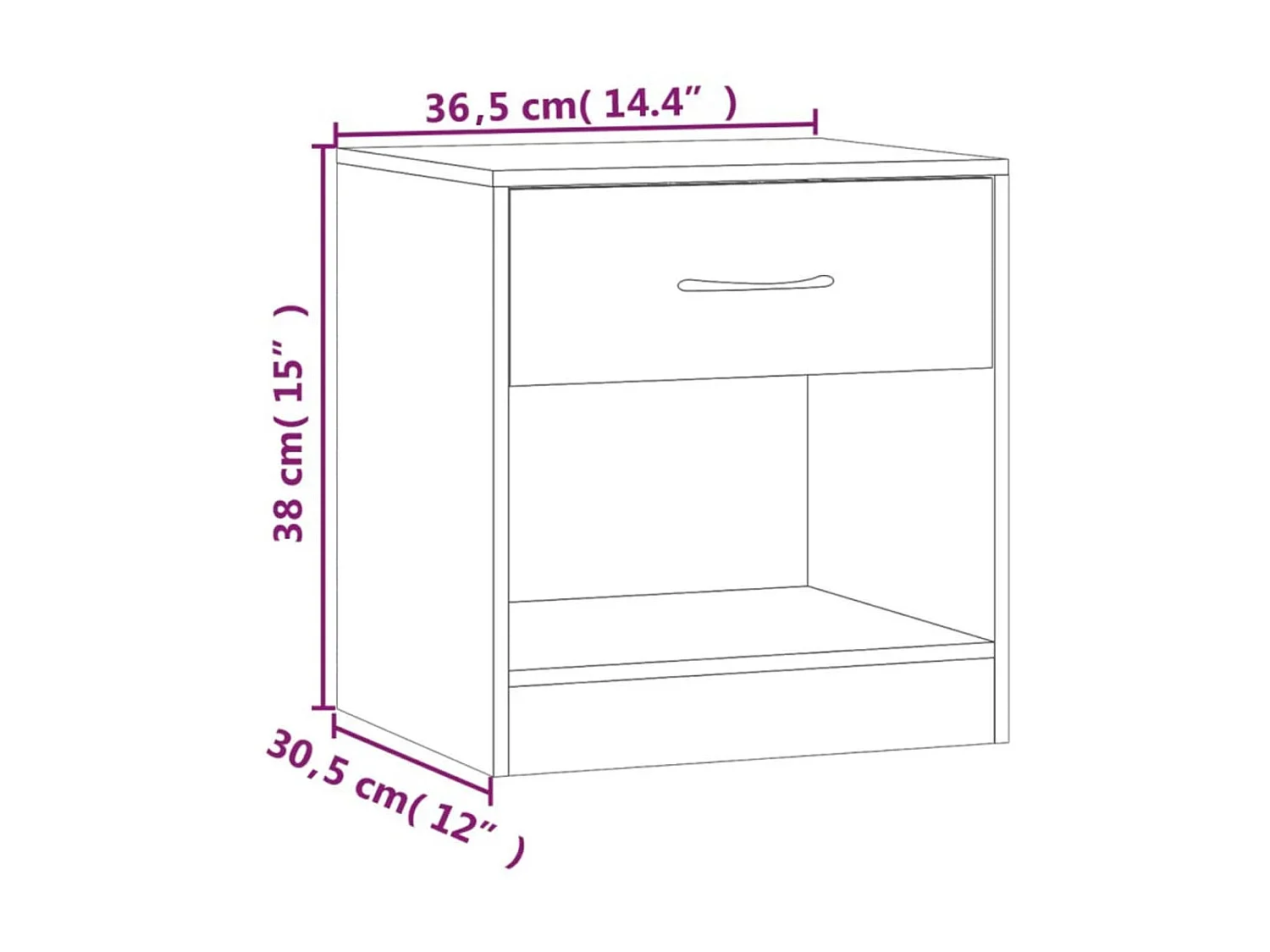 Table de chevet 2 pcs avec tiroir Couleur de chêne