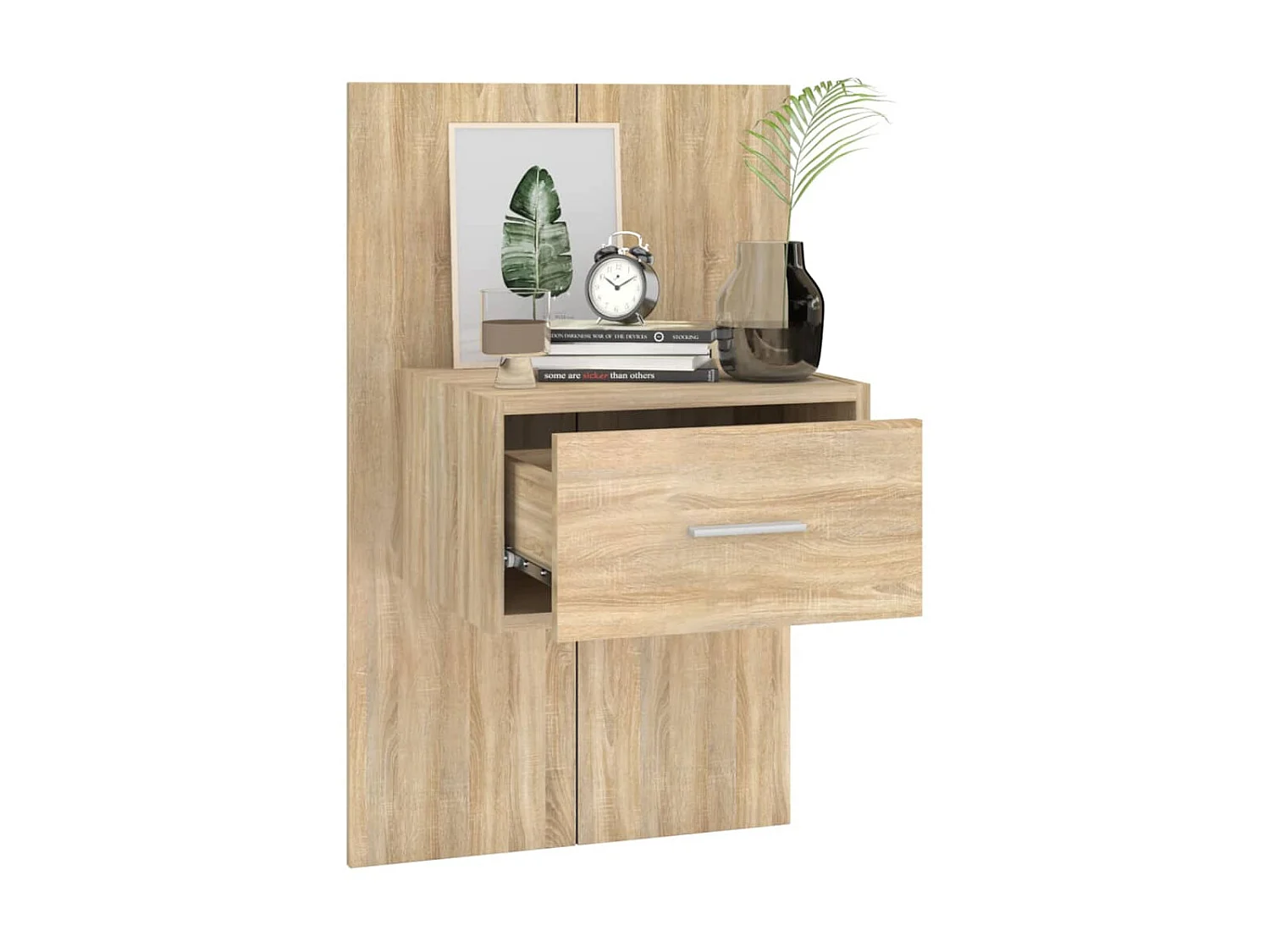 Comodino sospeso rovere Sonoma