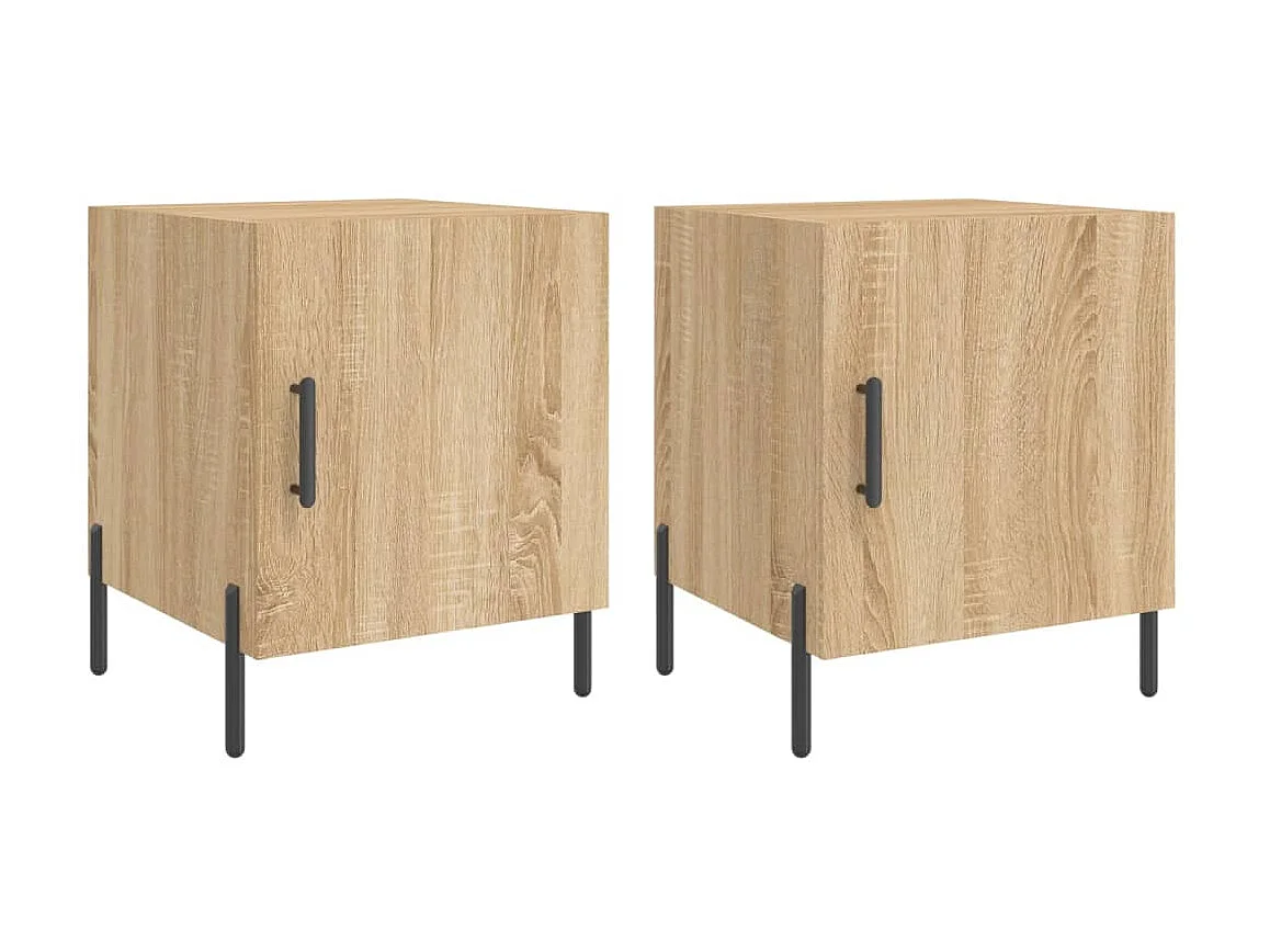 Comodini 2 pz rovere sonoma 40x40x50 cm in multistrato
