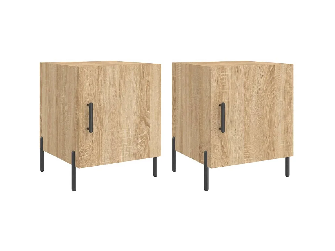 Comodini 2 pz rovere sonoma 40x40x50 cm in multistrato