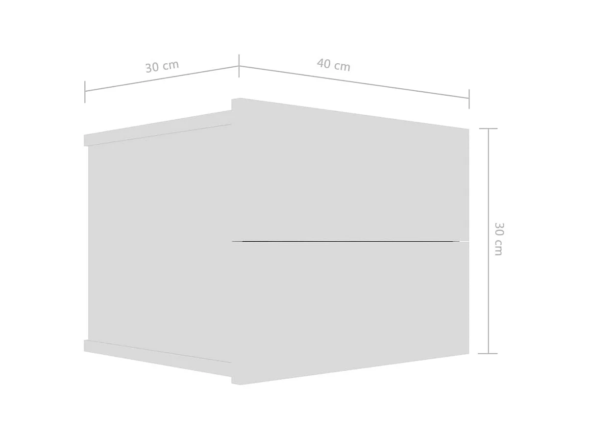 Table de chevet Blanc 40 x 30 x 30 cm Aggloméré