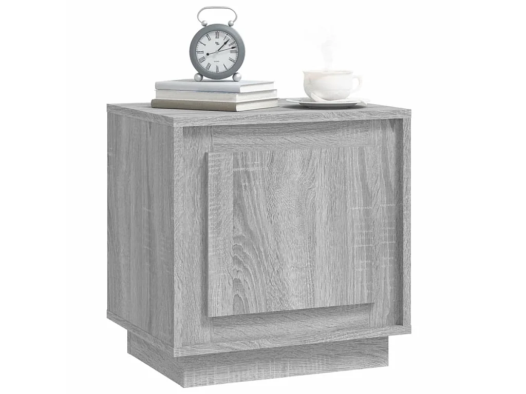 Comodino Sonoma grigio 44x35x45 cm in derivati del legno