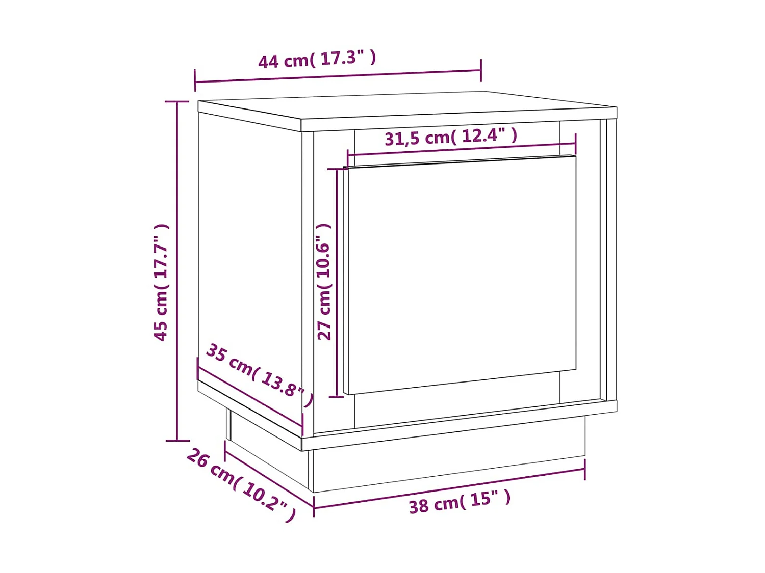 Comodino Sonoma grigio 44x35x45 cm in derivati del legno