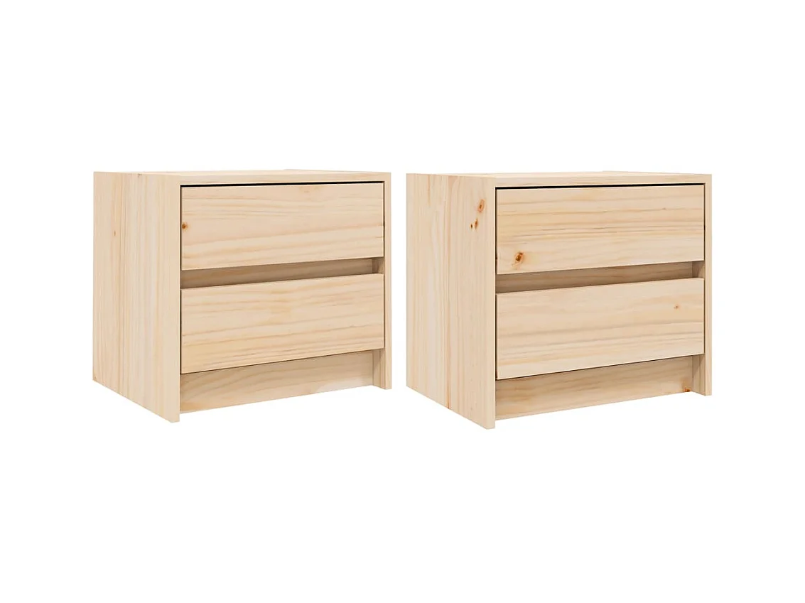 Tables de chevet 2 pcs 40x31x35,5 cm bois de pin massif