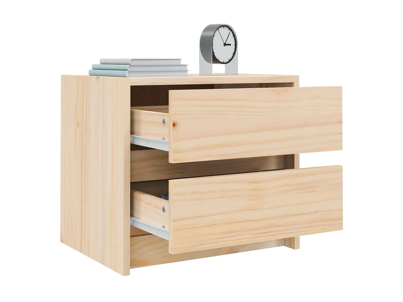 Comodini 2 pz 40x31x35,5 cm in legno di pino massiccio