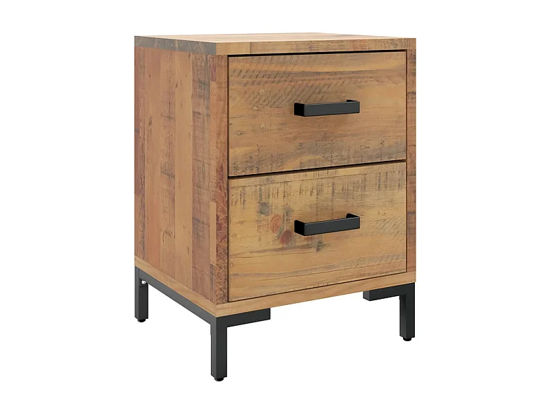 Comodino marrone 36x30x45 cm in legno massello di pino