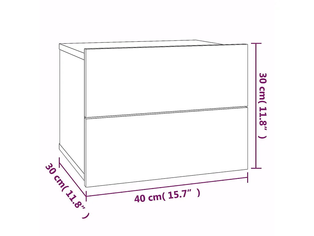 Mesita de noche Sonoma gris 40x30x30 cm Madera contrachapada