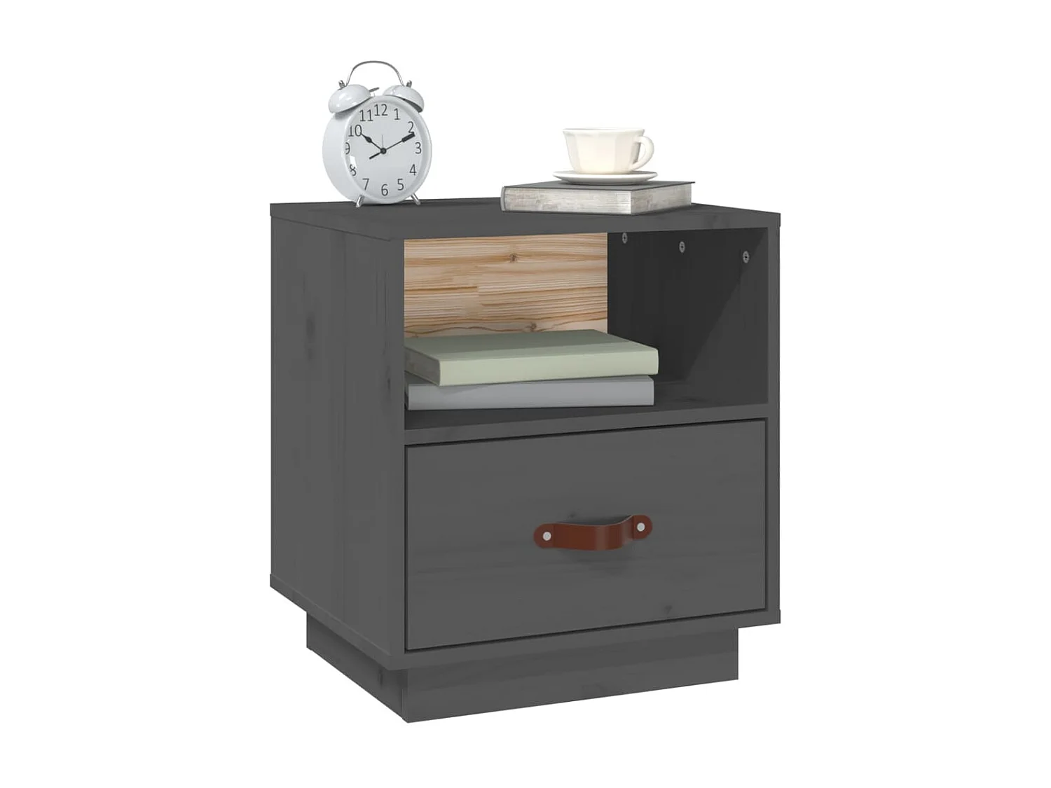 Tables de chevet 2 pcs Gris 40x34x45 cm Bois de pin massif