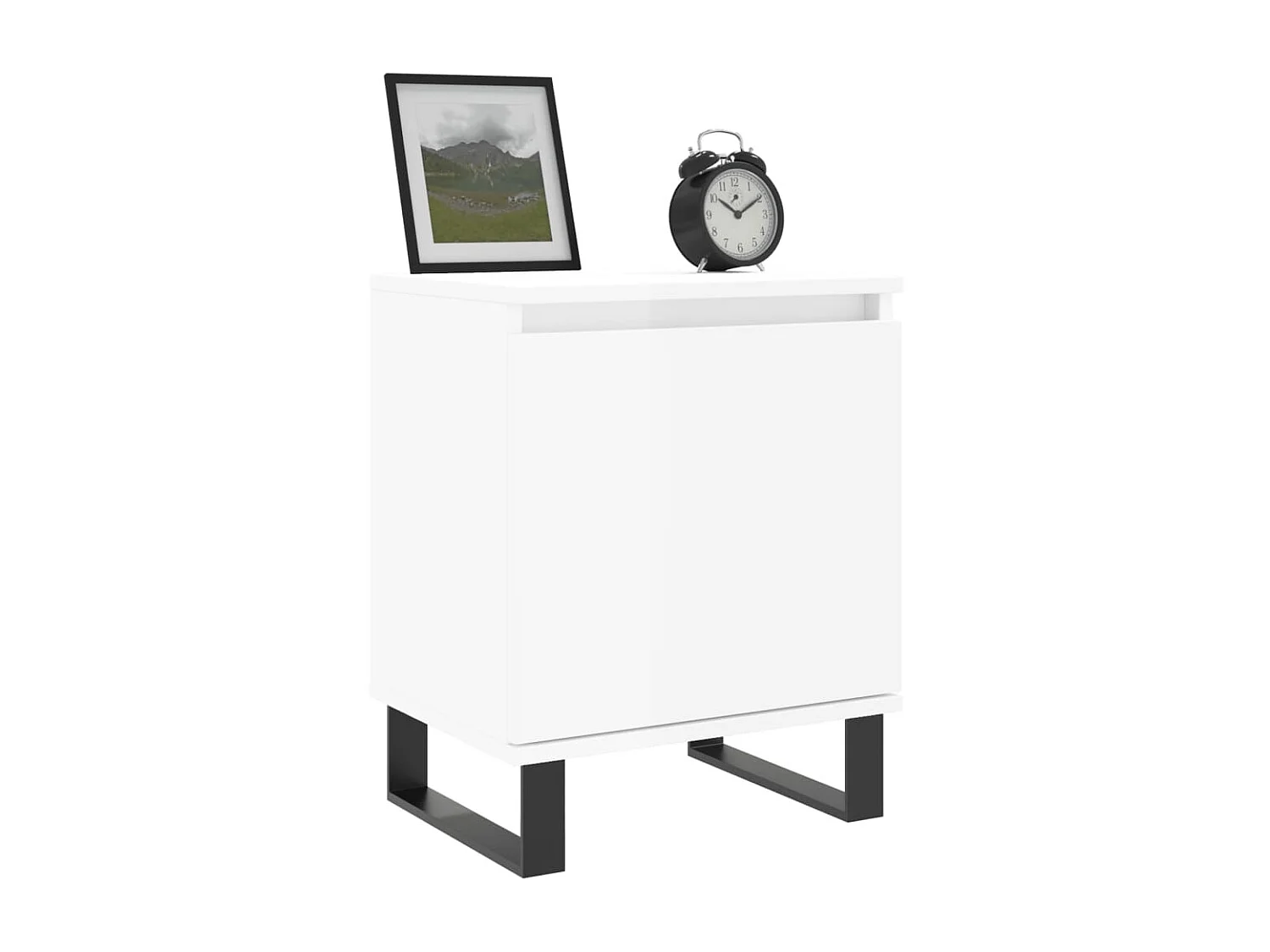 Table de chevet blanc 40x30x50 cm bois d’ingénierie