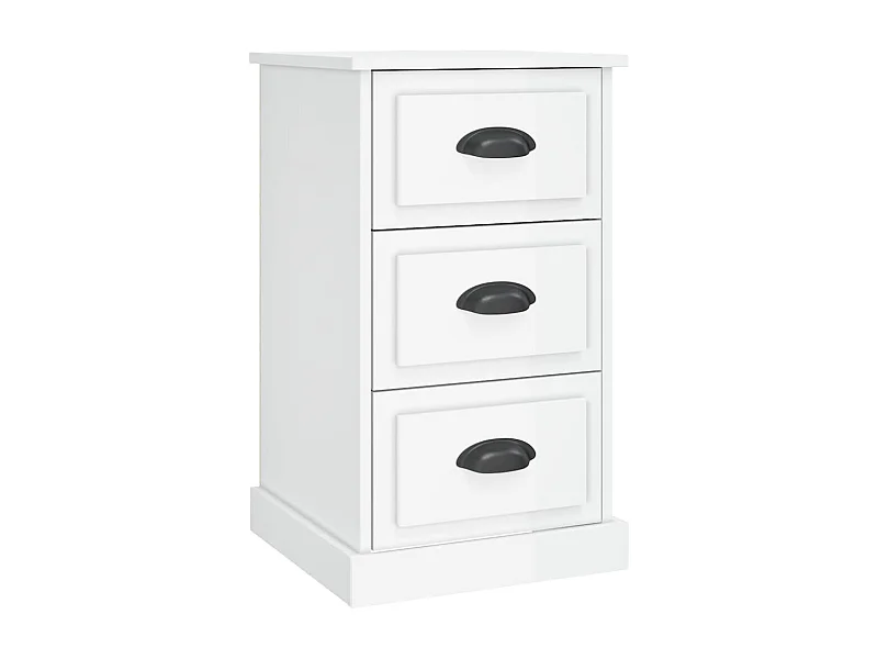 Table de chevet blanc brillant 39x39x67 cm bois d’ingénierie