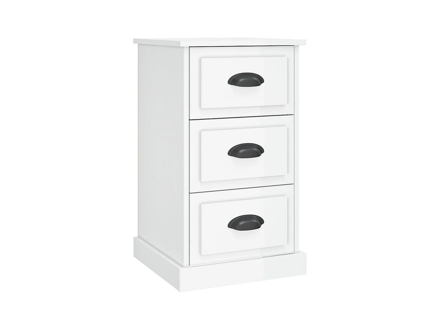 Table de chevet blanc brillant 39x39x67 cm bois d’ingénierie