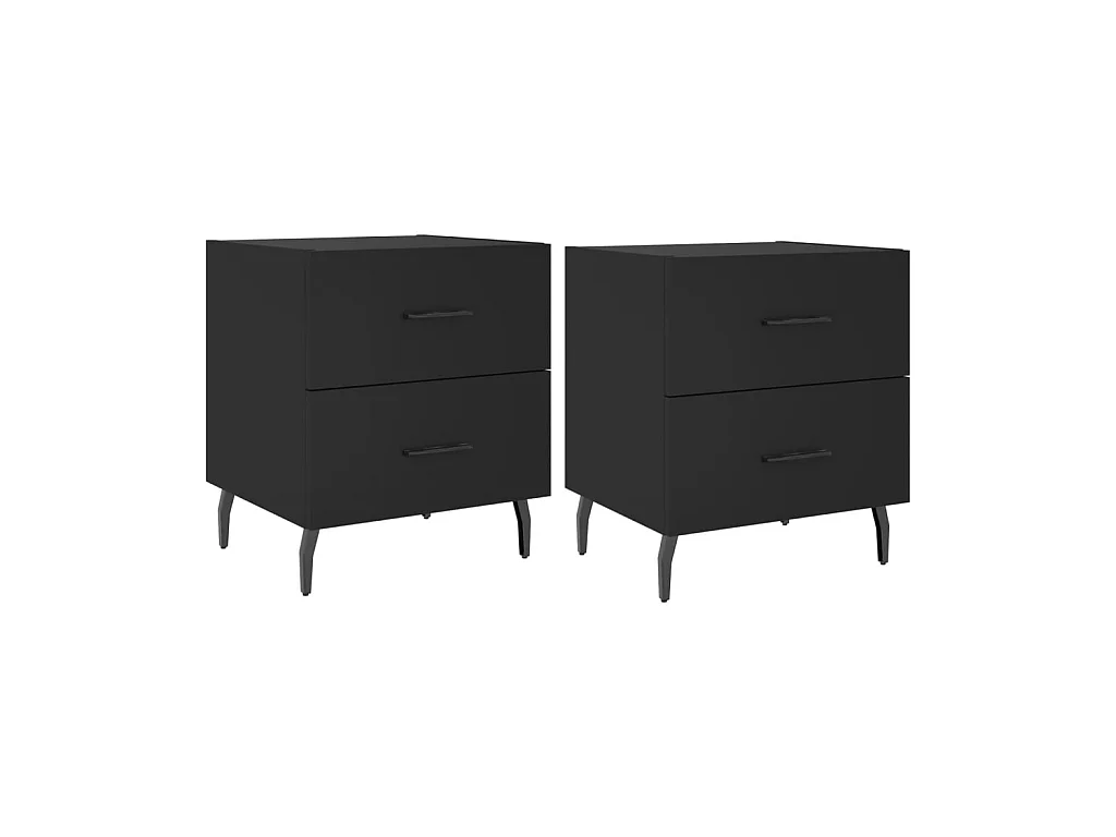 Nachtkastjes 2 stuks zwart 40x35x47,5 cm samengesteld hout