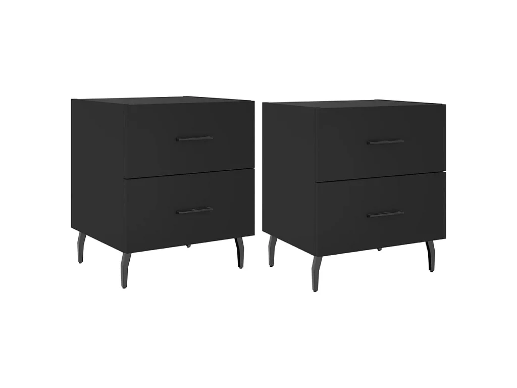 Nachtkastjes 2 stuks zwart 40x35x47,5 cm samengesteld hout