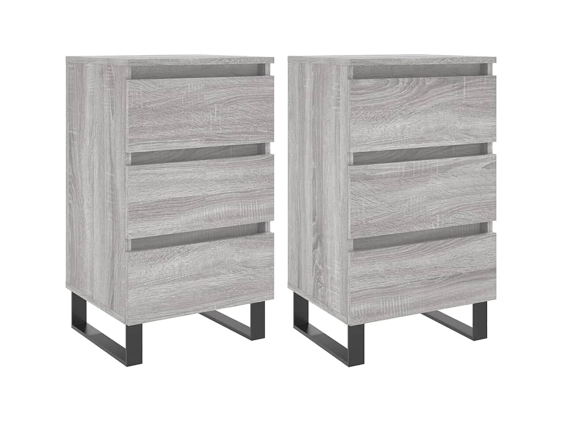 Tables de chevet 2 pcs sonoma gris 40x35x69 cm bois ingénierie