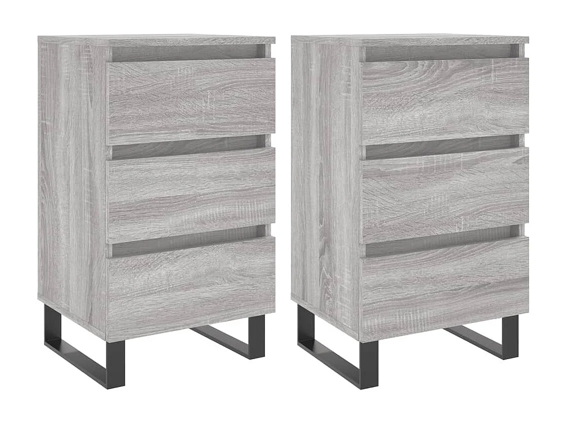 Tables de chevet 2 pcs sonoma gris 40x35x69 cm bois ingénierie