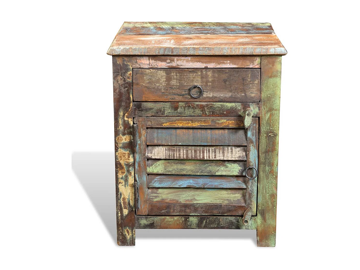 Mesa de rincón con 1 cajón y 1 puerta Madera recuperada