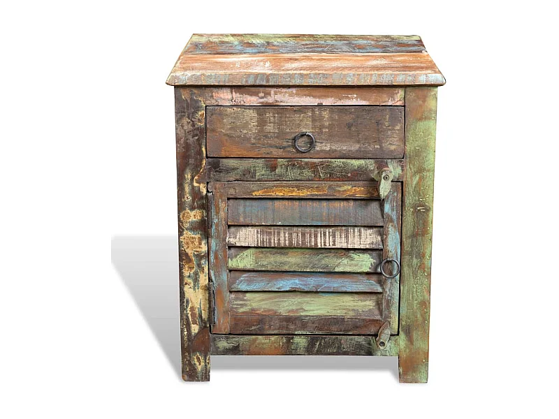 Mesa de rincón con 1 cajón y 1 puerta Madera recuperada