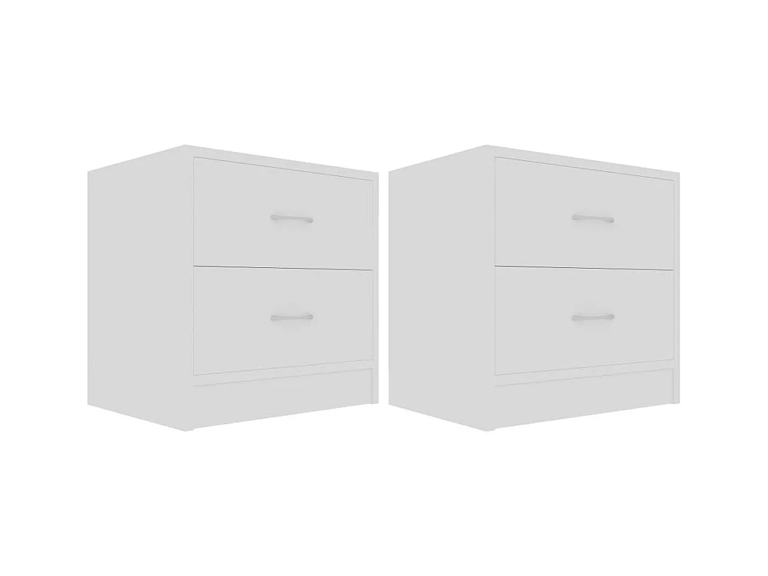 Tables de chevet 2 pcs Blanc 40x30x40 cm Bois d'ingénierie