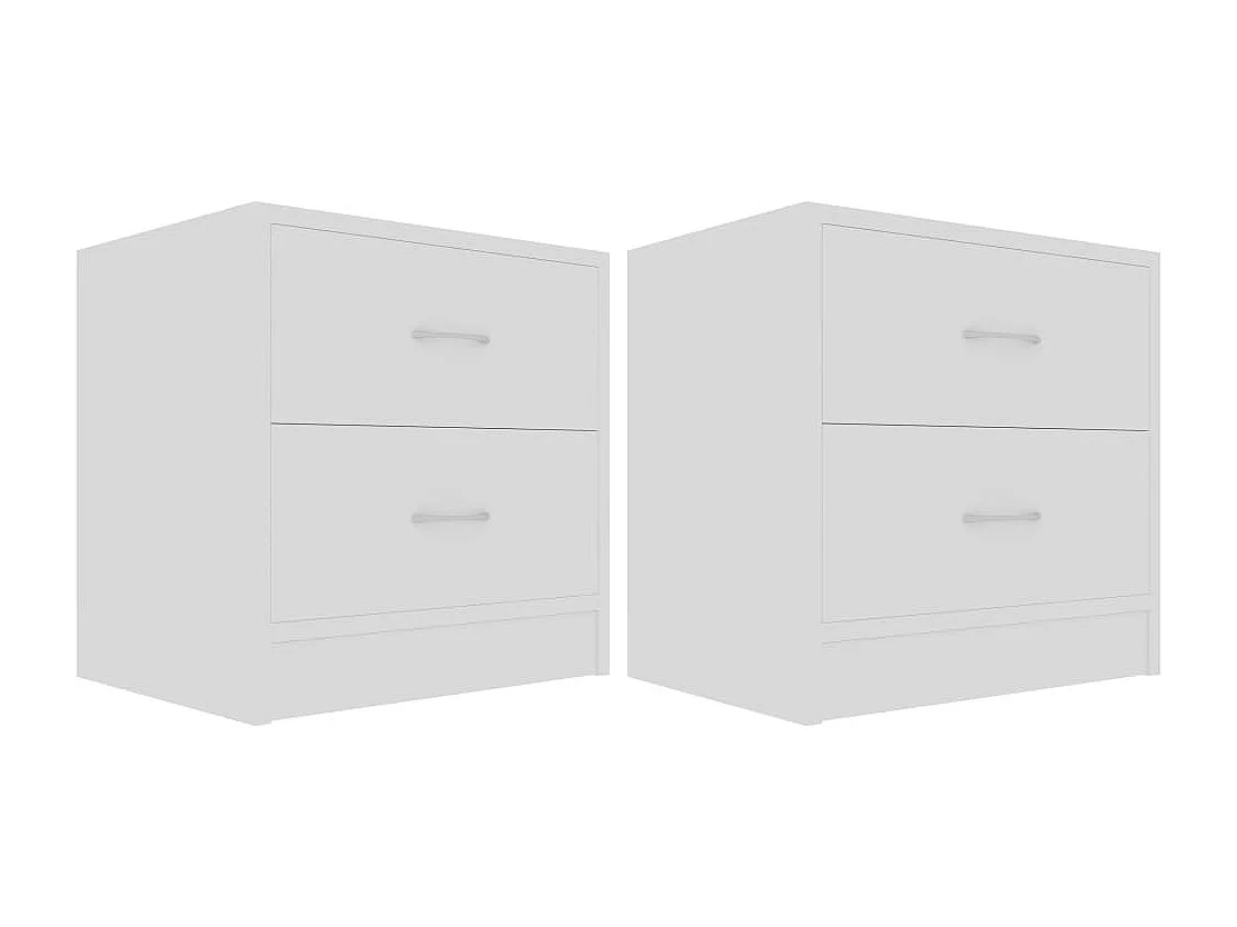 Tables de chevet 2 pcs Blanc 40x30x40 cm Bois d'ingénierie