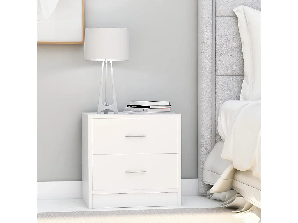 Tables de chevet 2 pcs Blanc 40x30x40 cm Bois d'ingénierie