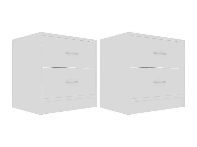 Comodini 2 pz Bianco 40x30x40 cm MDF