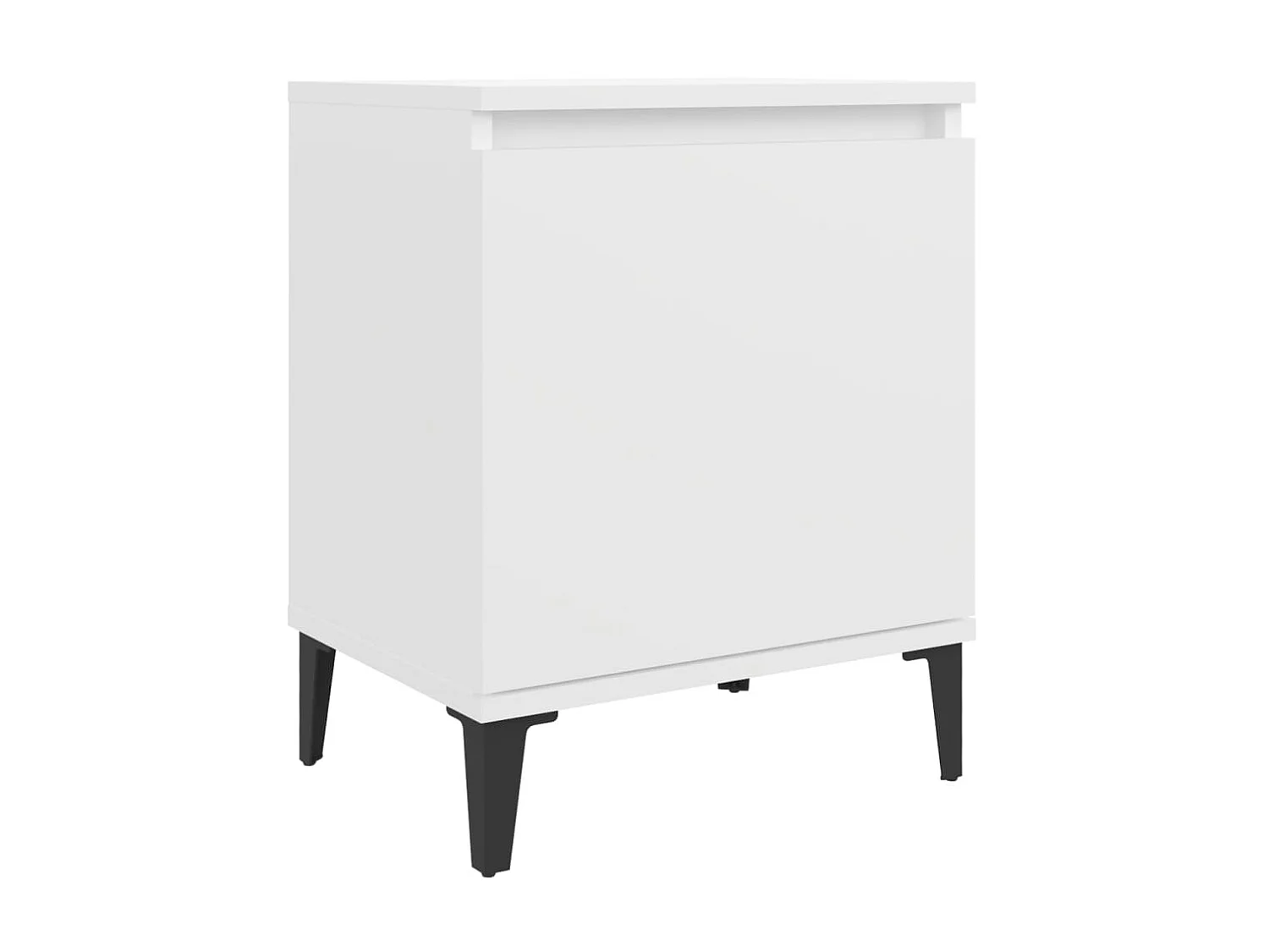 Table de chevet avec pieds en métal Blanc 40x30x50 cm
