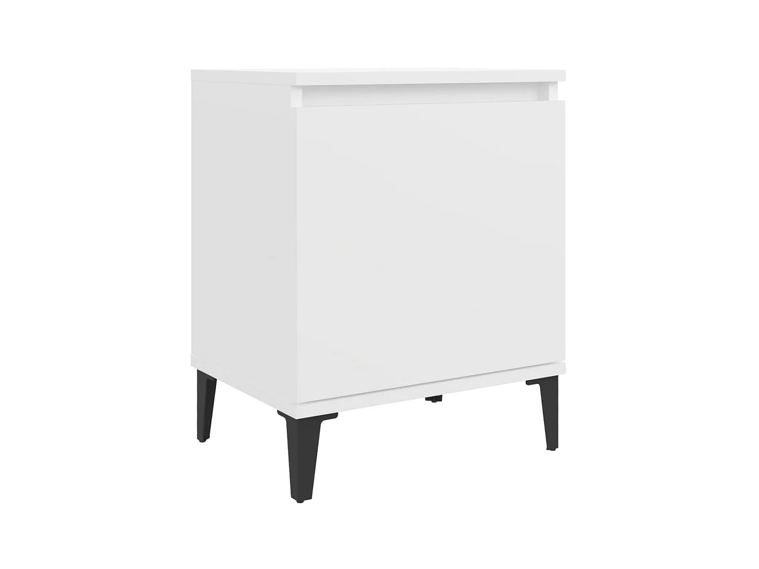 Table de chevet avec pieds en métal Blanc 40x30x50 cm