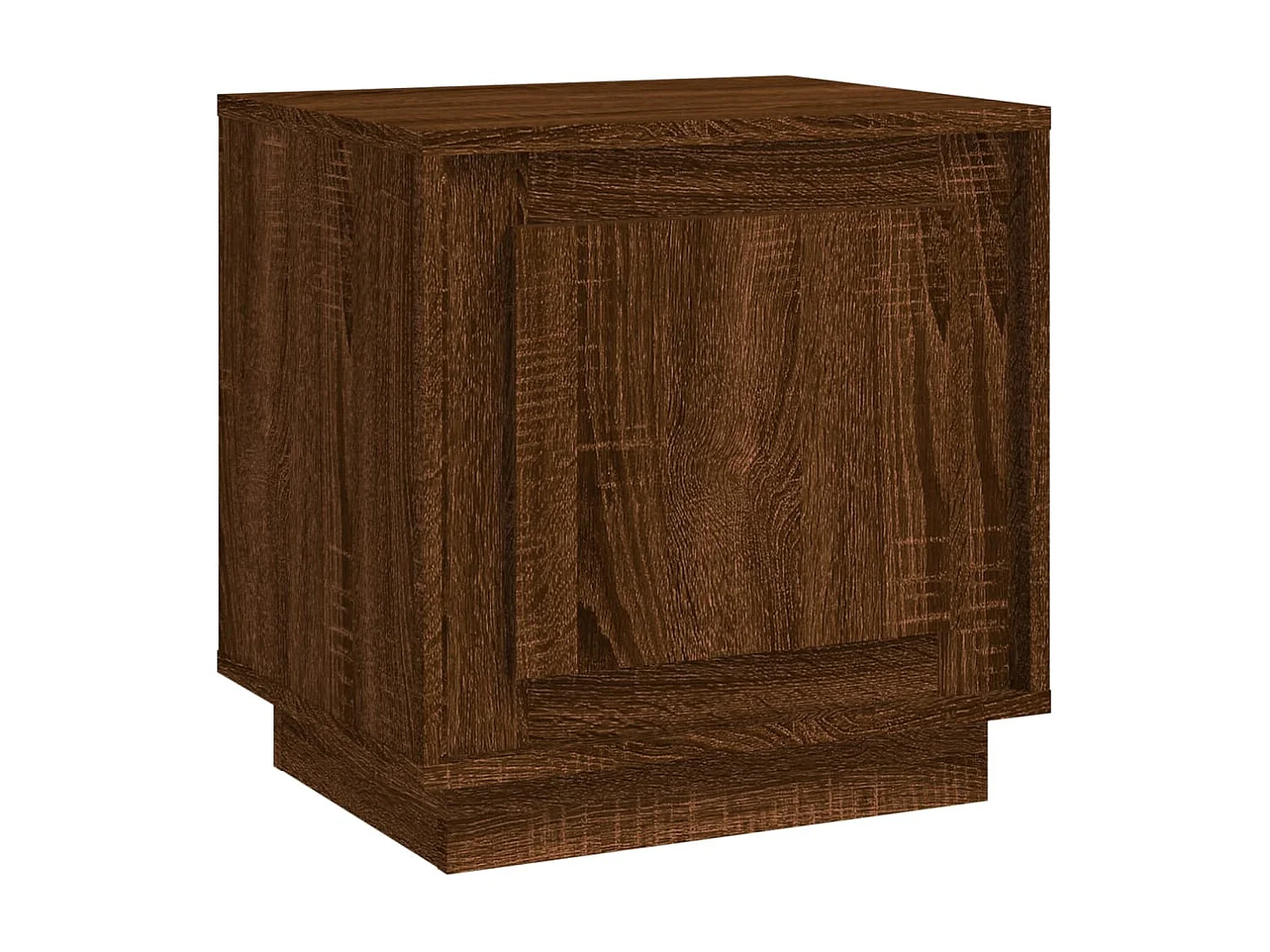 Mesita de noche de roble marrón 44x35x45 cm de madera contrachapada