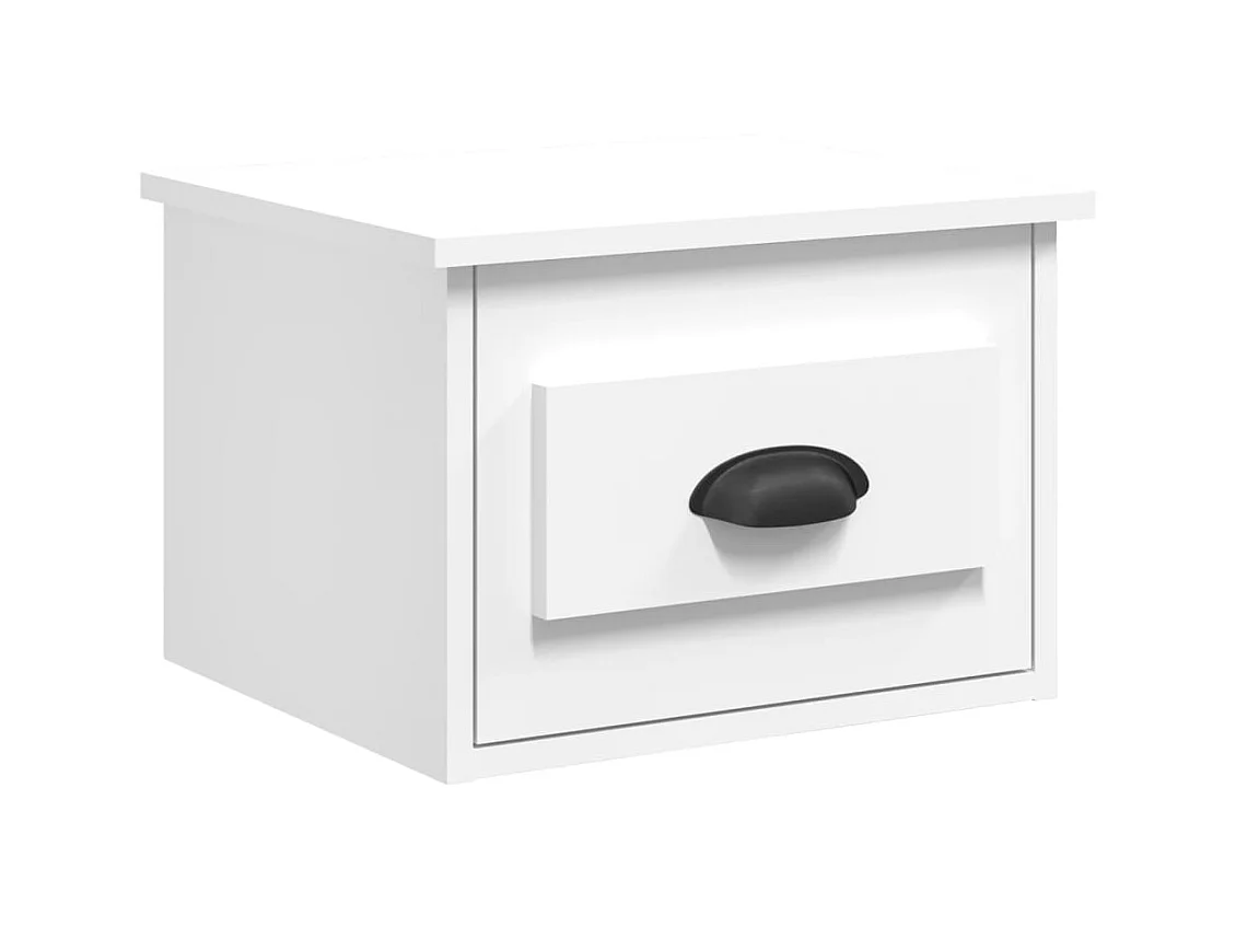 Mesita de noche de pared blanca 41,5x36x28 cm