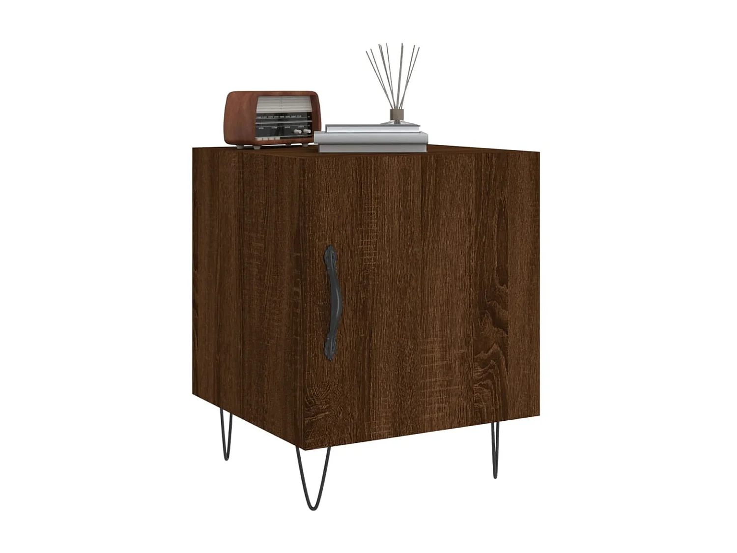 Table de chevet chêne marron 40x40x50 cm bois d’ingénierie