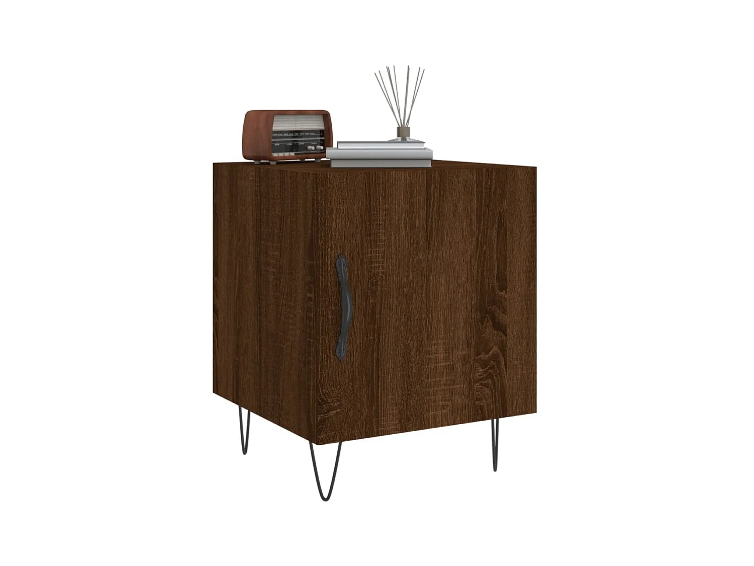 Comodino in rovere marrone 40x40x50 cm in multistrato