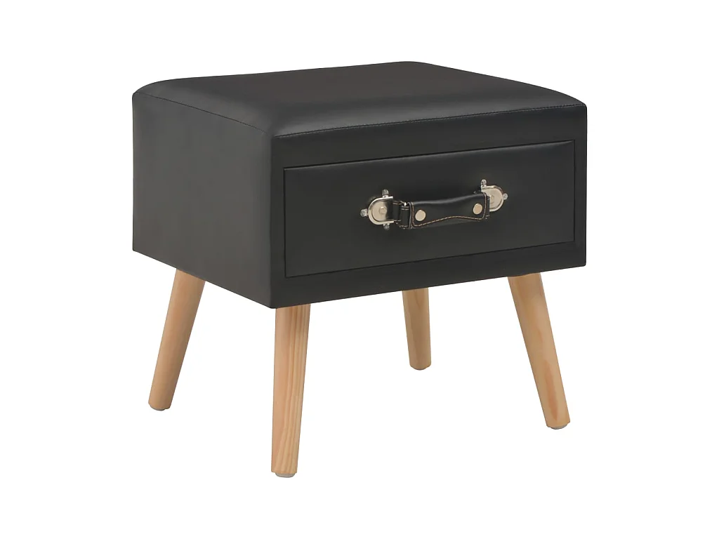 Tables de chevet 2 pcs Noir 40x35x40 cm Similicuir