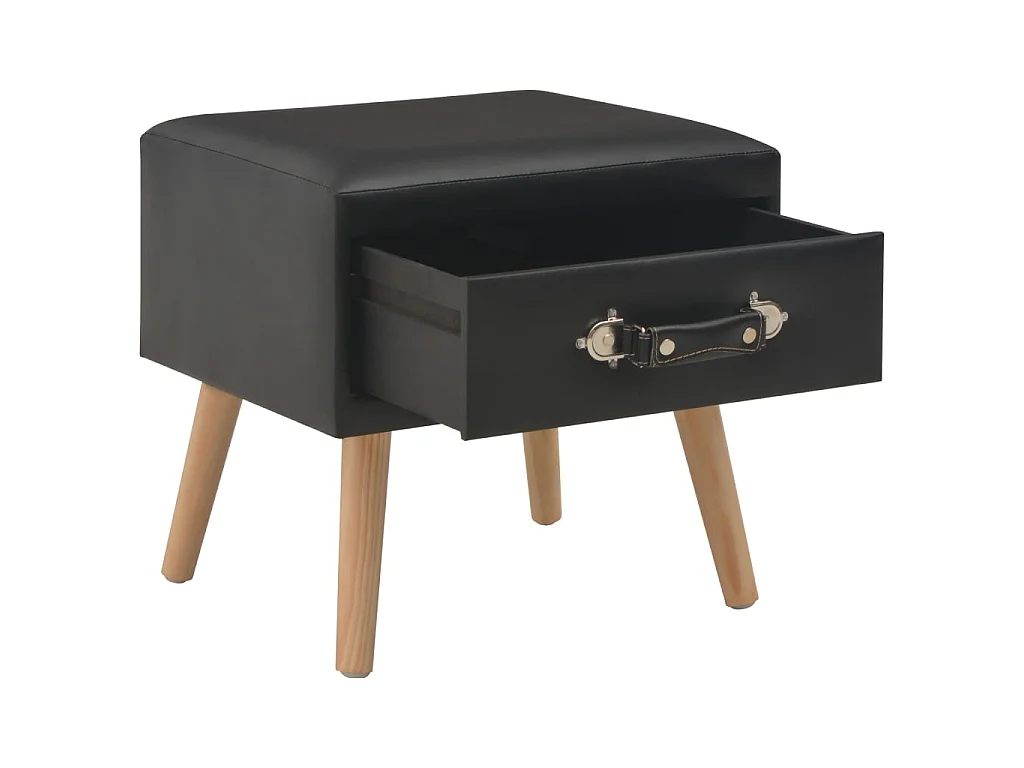 Tables de chevet 2 pcs Noir 40x35x40 cm Similicuir