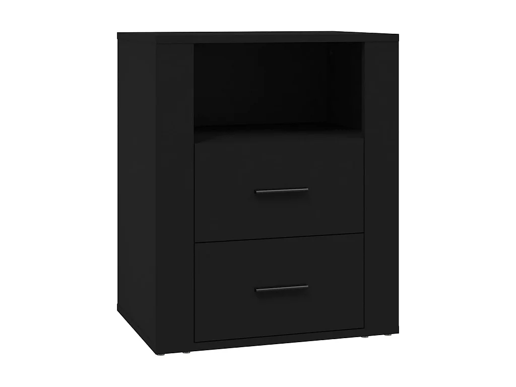 Nachtkastje Zwart 50x36x60 cm Bewerkt hout