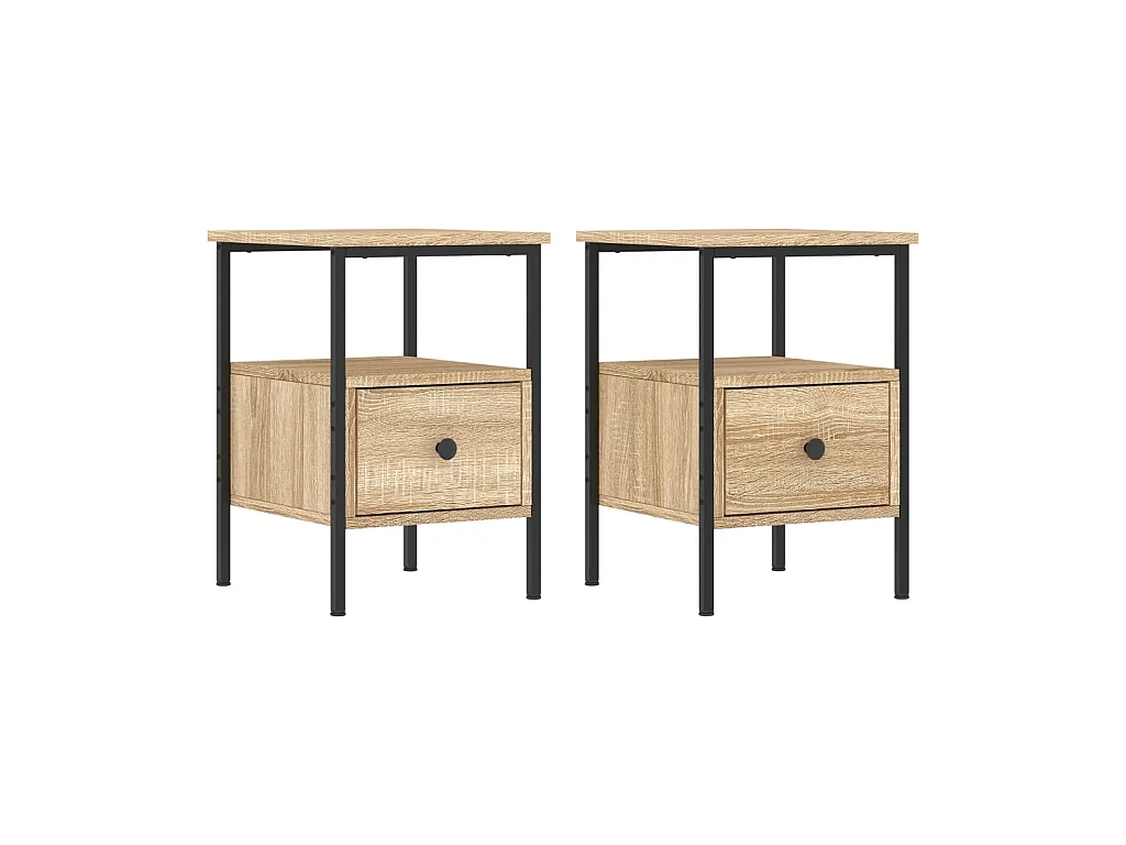Tables de chevet 2 pcs chêne sonoma 34x36x50 cm bois ingénierie