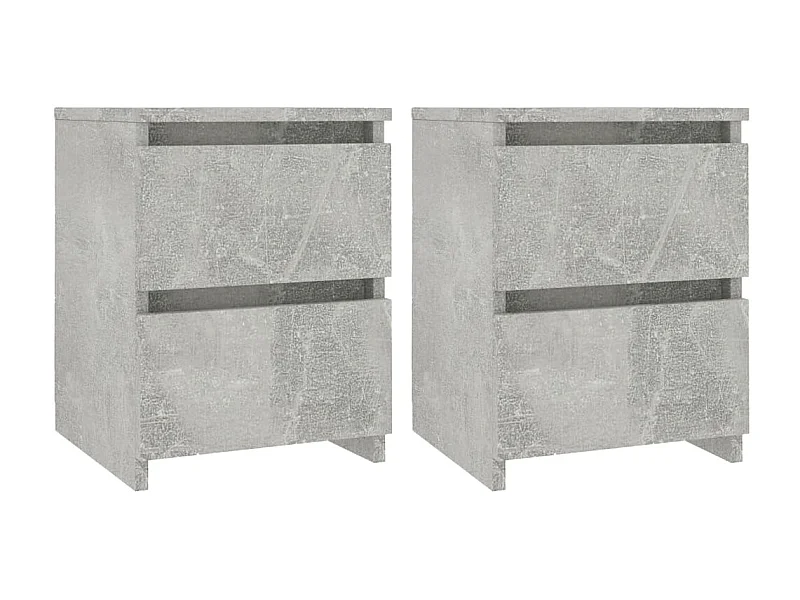 Tables de chevet 2 pcs Gris béton 30 x 30 x 40 cm Aggloméré