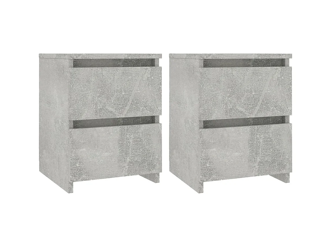 Comodini 2 pz Grigio cemento 30 x 30 x 40 cm Truciolato