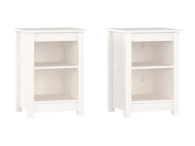 Tables de chevet 2 pcs Blanc 40x35x55 cm Bois de pin solide