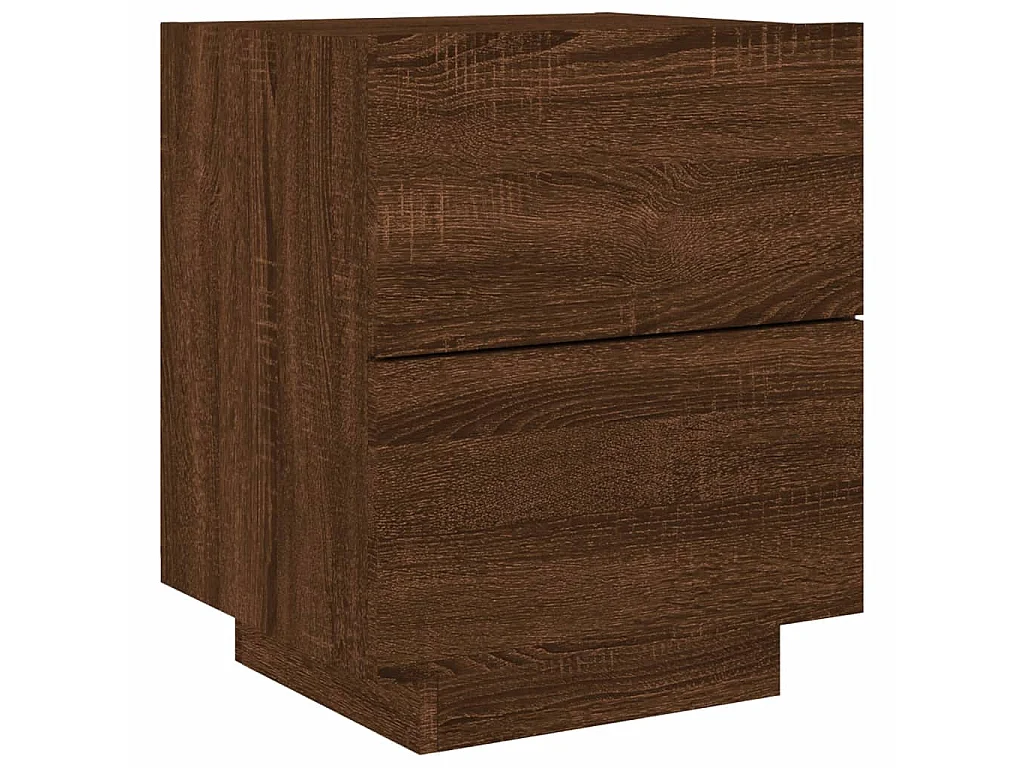 Mesa de cabeceira e luzes LED madeira projetada em carvalho marrom