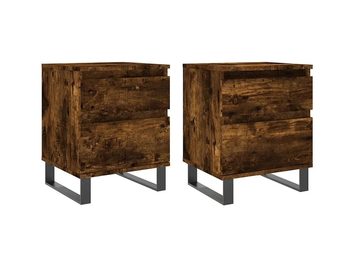 Tables de chevet 2 pcs chêne fumé 40x35x50 cm bois ingénierie