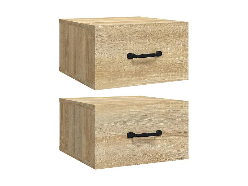 Comodini sospesi 2 pz Rovere Sonoma 35x35x20 cm