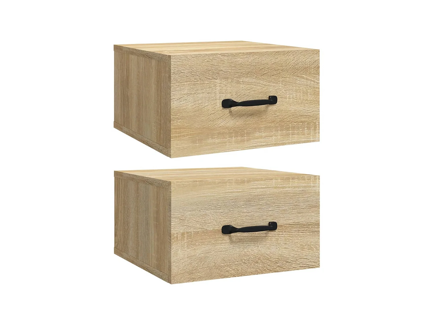 Wandhangende nachtkastjes 2 stuks Sonoma eiken 35x35x20 cm