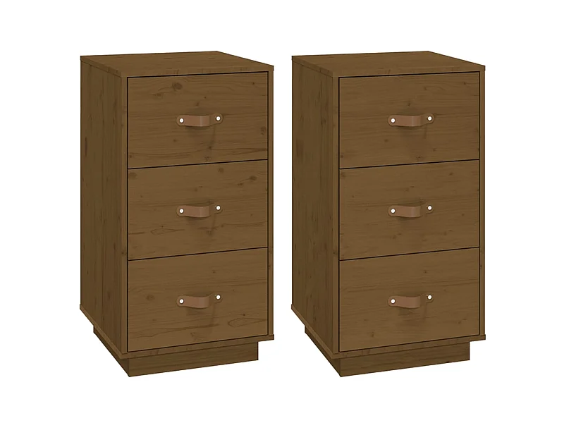 Nachtkastjes 2st Honingbruin 40x40x75cm Massief grenenhout