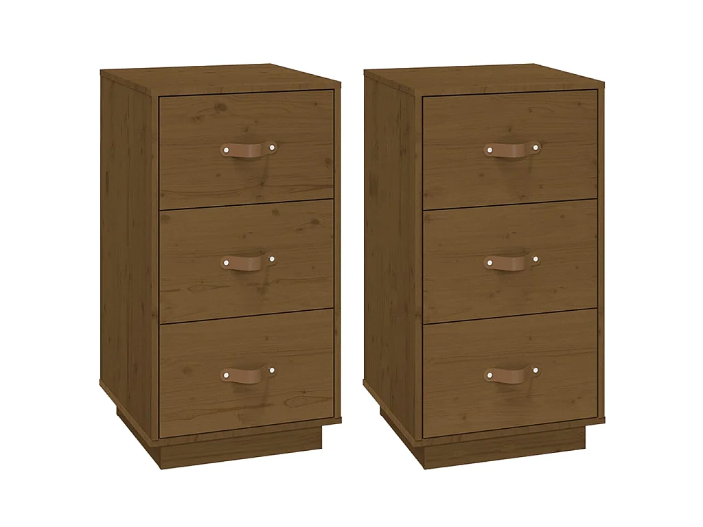 Nachtkastjes 2st Honingbruin 40x40x75cm Massief grenenhout