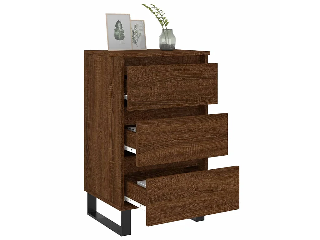 Mesas de cabeceira 2 peças carvalho castanho 40x35x69 cm madeira trabalhada