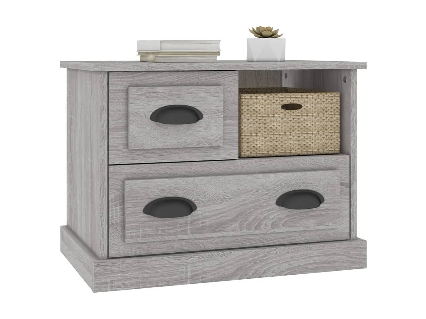 Mesa de cabeceira cinza Sonoma 60x39x45 cm