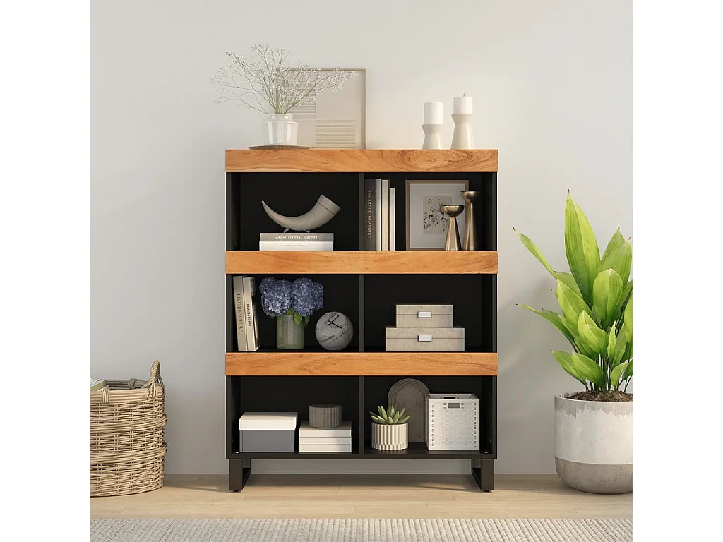 Beistellschrank 85x33x107 cm aus massivem Akazienholz